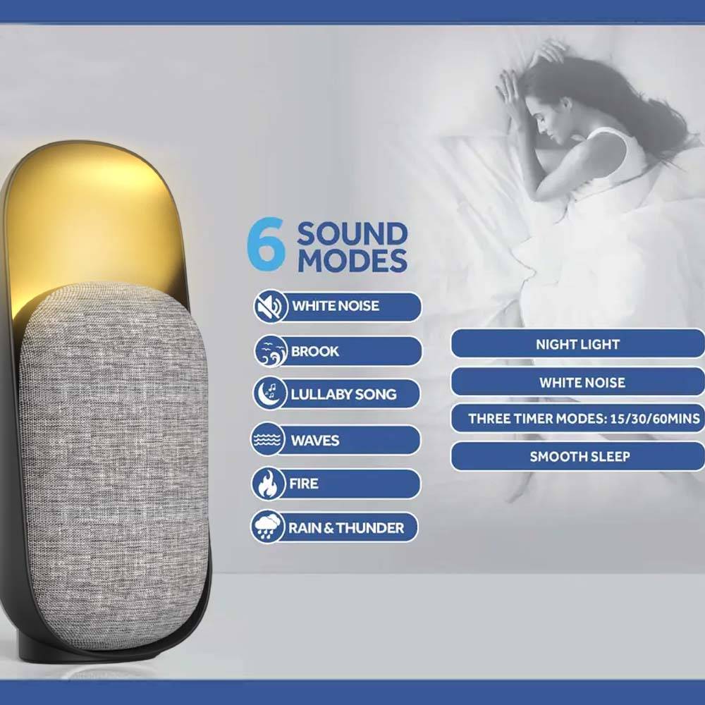 Lampara 3-en-1 con White Noise y Parlante Bluetooth