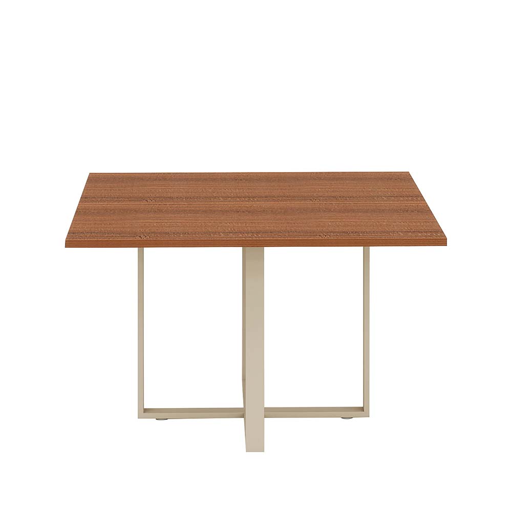 Mesa de oficina Olmo de MDF café nogal patas de metal