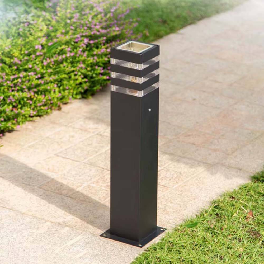 Bolardo E27 Lines negro impermeable 500mm IP44