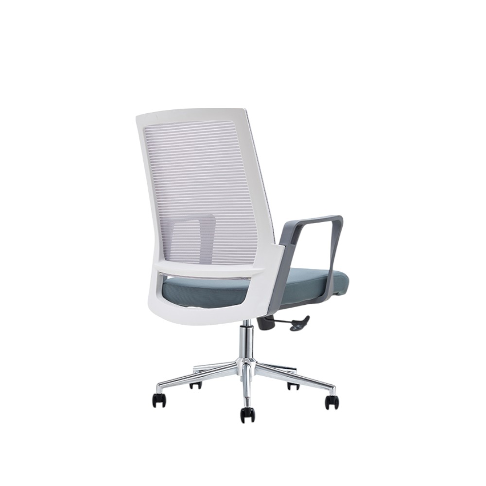 Silla de escritorio Aziz giratoria con ruedas color gris
