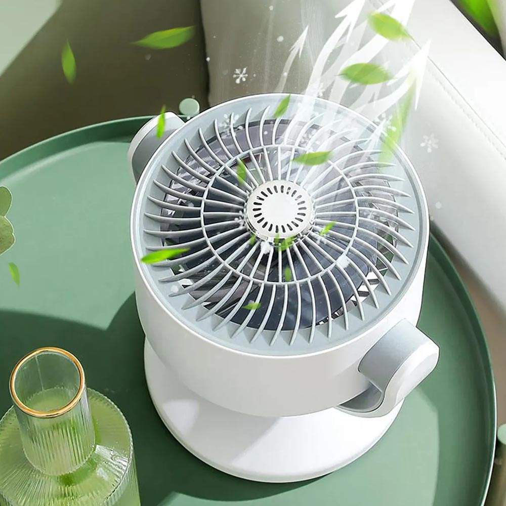 Ventilador portátil recargable blanco con USB