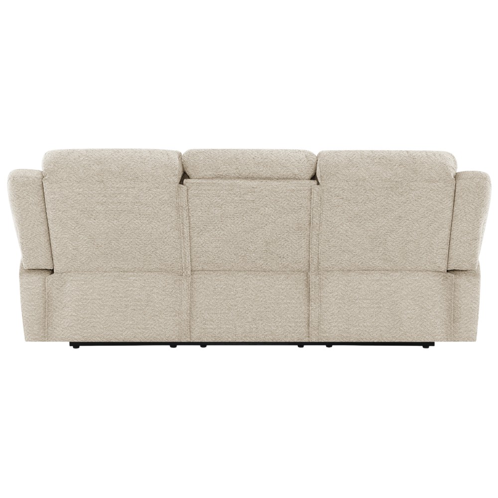 Reclinable manual triple c/portavasos Ivonny de tapiz beige