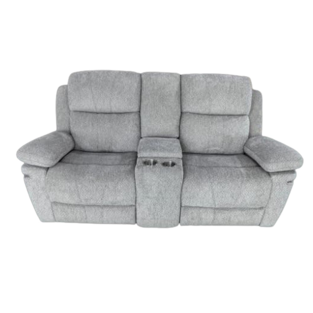 Reclinable manual doble Ivonny de tapiz gris