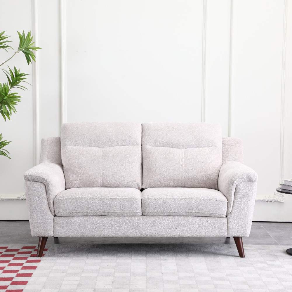 SOFA GAVIOTA 2 PUESTOS DE TELA COLOR BEIGE 162X93X94 CM