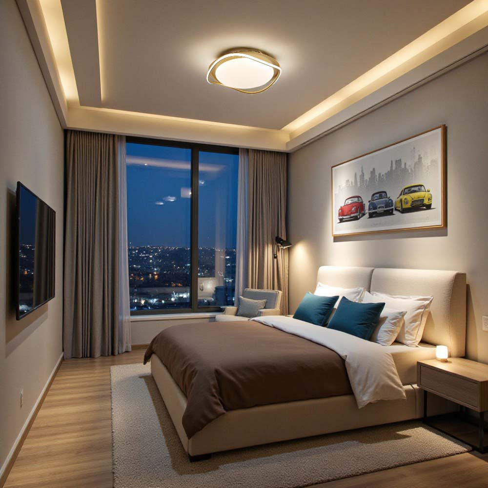 Lámpara LED de tumbado Coralia gold 3CCT 40W