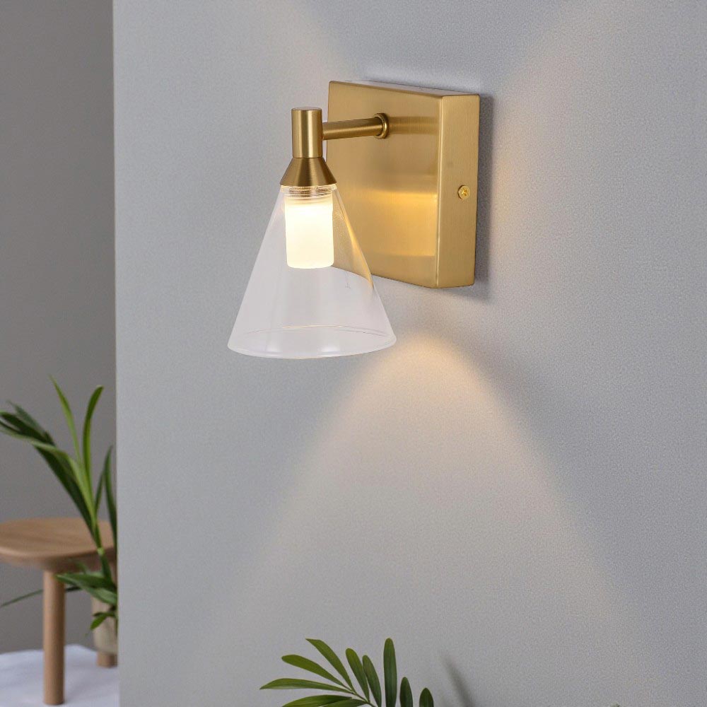 Aplique LED de pared Tammy dorado luz cálida 3W