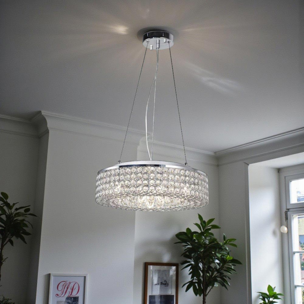 Lámpara colgante 5xG9 Vancouver chrome de cristal