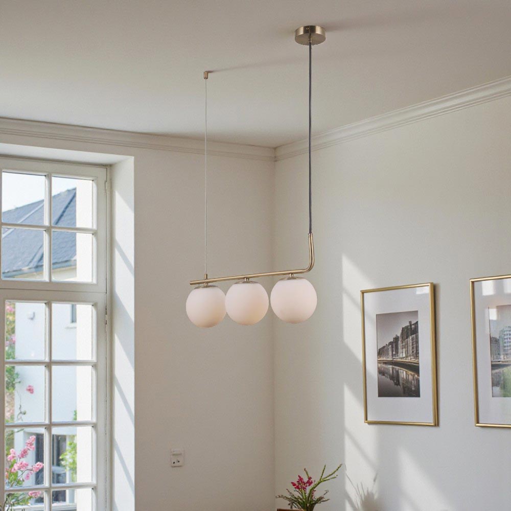 Lampara colgante 3xE27 Nasha gold tulipas blancas