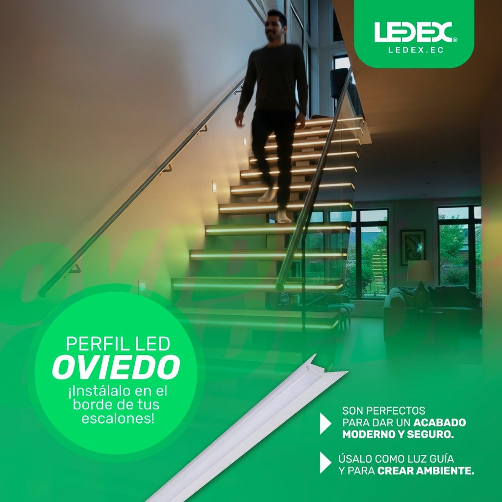 Perfil sobrepuesto para tira led Oviedo 2.5m