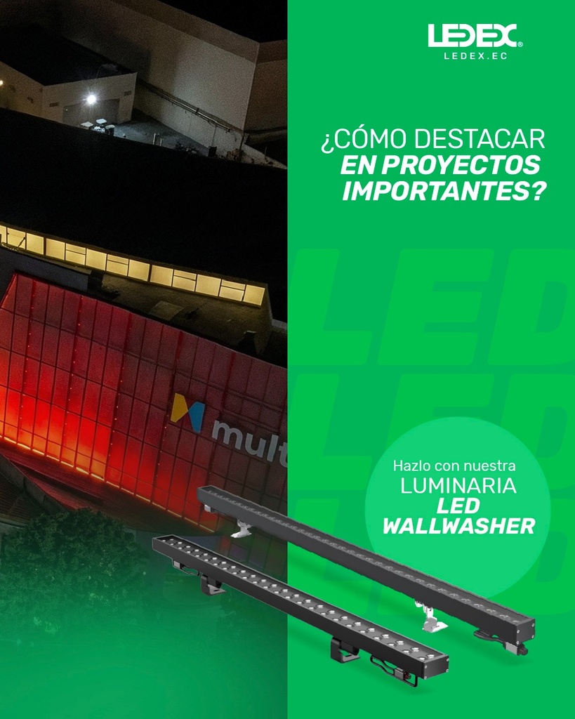 Led Wallwasher color gris RGBW 48W