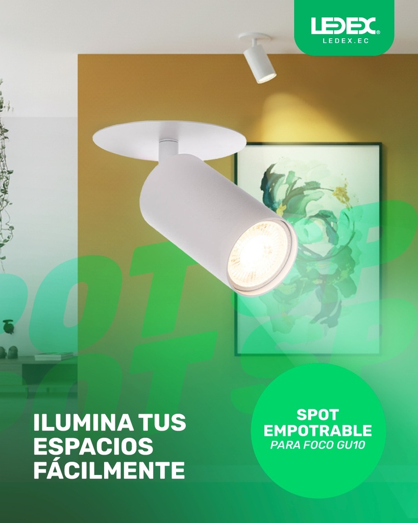 Spot GU10 empotrable dirigible blanco Ø57mm