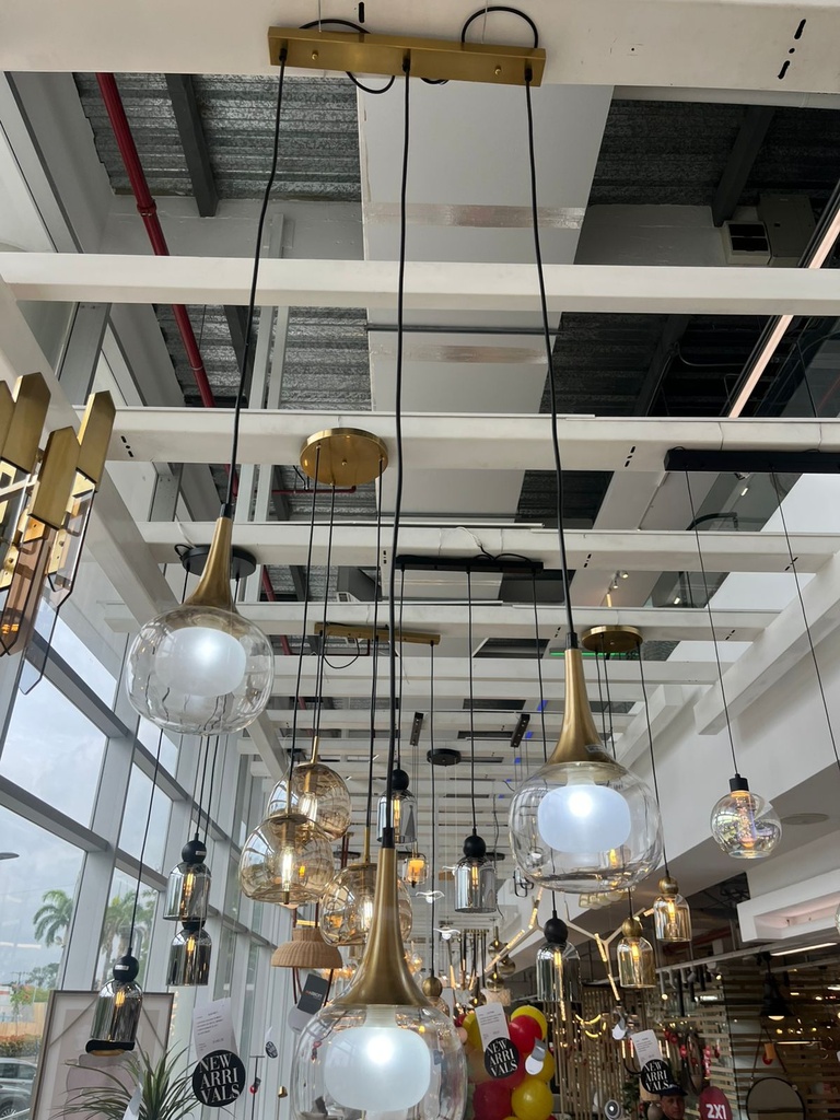 Lámpara colgante 3xG9 Roky brass vidrios clear