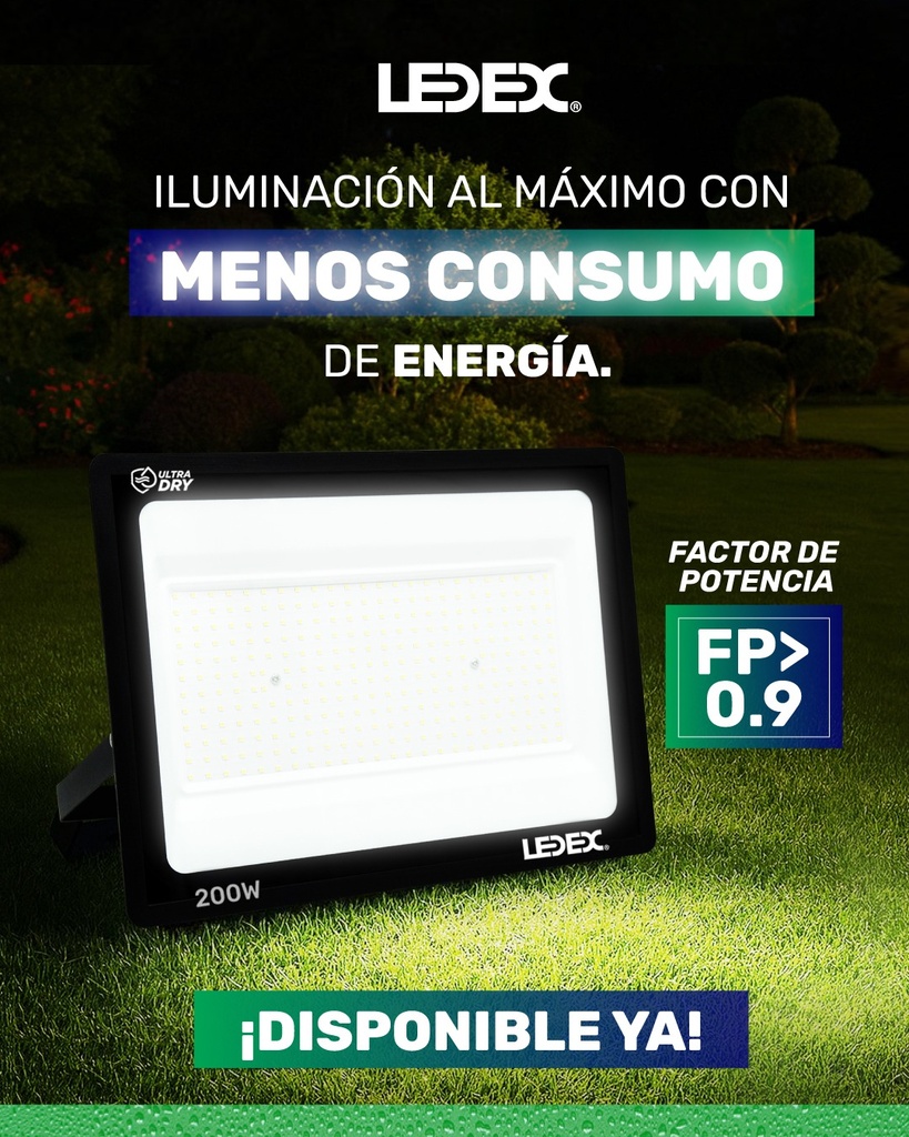 Proyector LED 200W 6500K Con Dispositivo Antifiltracion