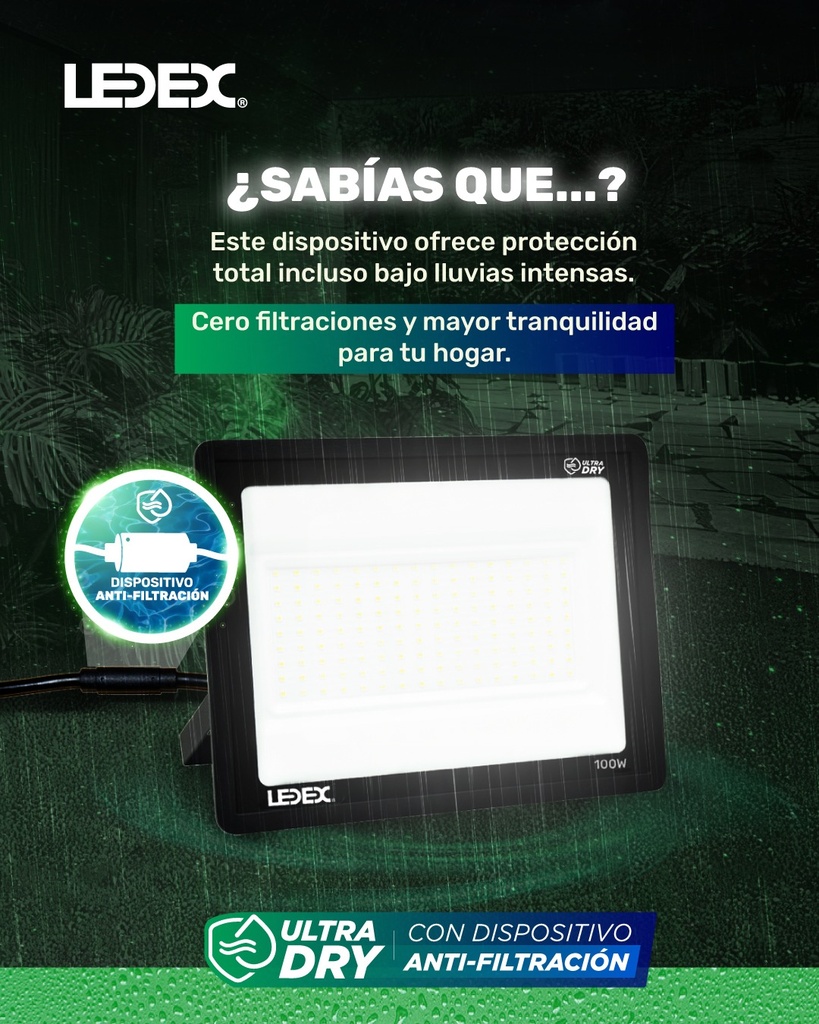 Proyector LED 10W 6500K Con Dispositivo Antifiltracion