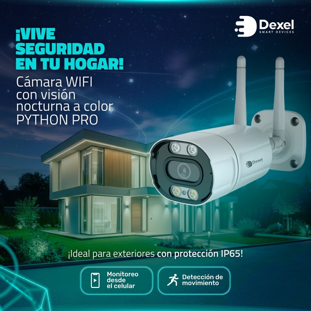 Cámara WiFi  p/exterior Python Pro Dexel Smart