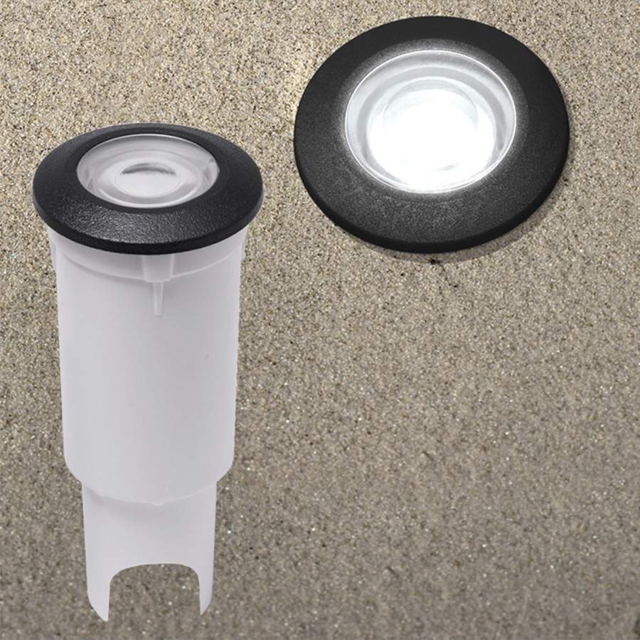 Luminaria de piso Aldo redonda negra 3000K IP67