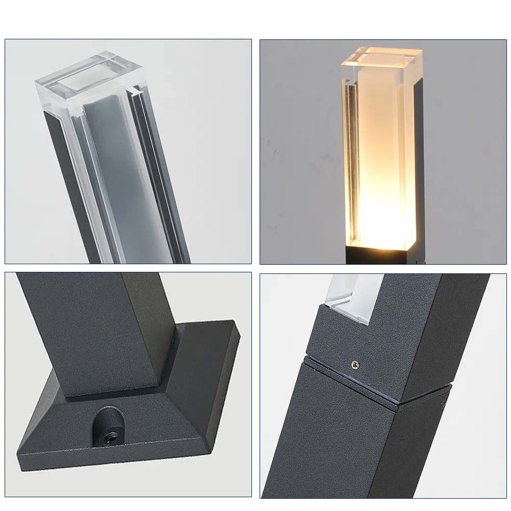 Bolardo LED Mirror negro impermeable 5W 3CCT 600mm IP54