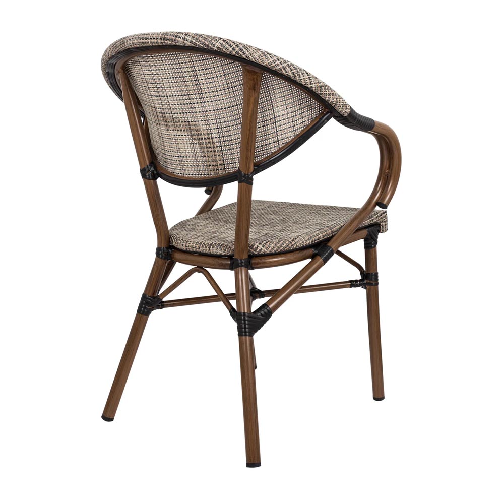 Silla de exterior Oriana de acero/textilene café