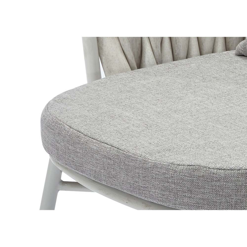 Set de exterior Dana de polyrattan gris estructura blanca