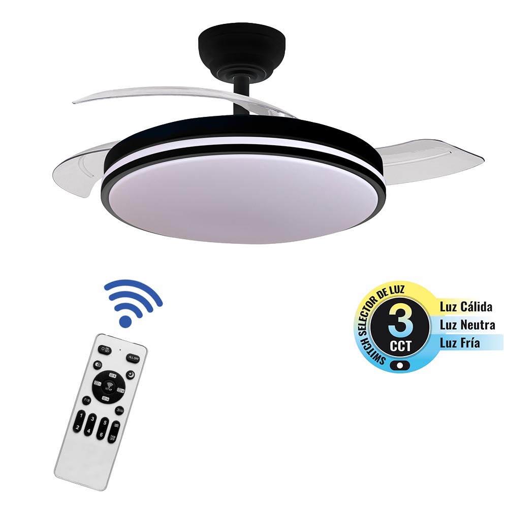 Ventilador de tumbado Arcadia 42" black c/LED 3CCT y control