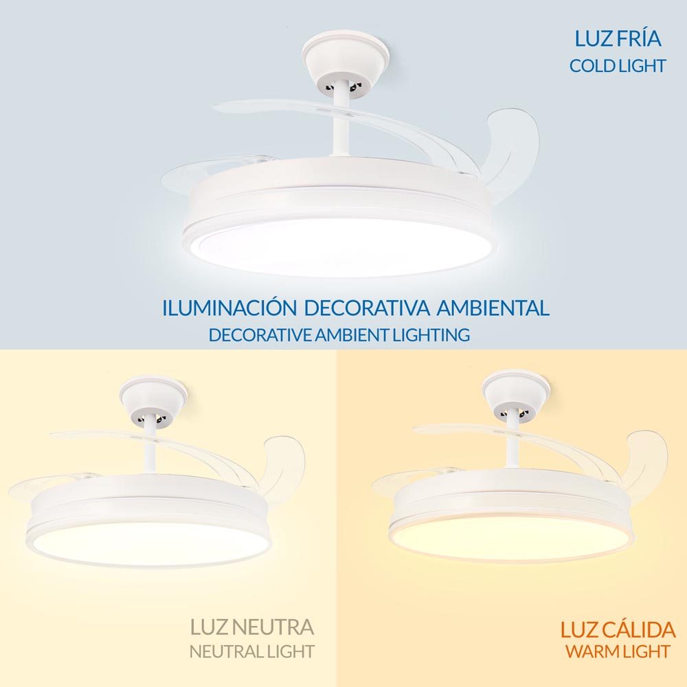 Ventilador de tumbado Arcadia 42" white C/LED 3CCT y control