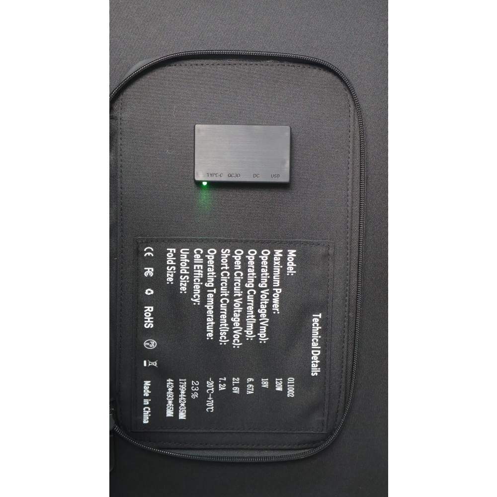 Panel solar plegable portátil de 120W p/Power Station negro