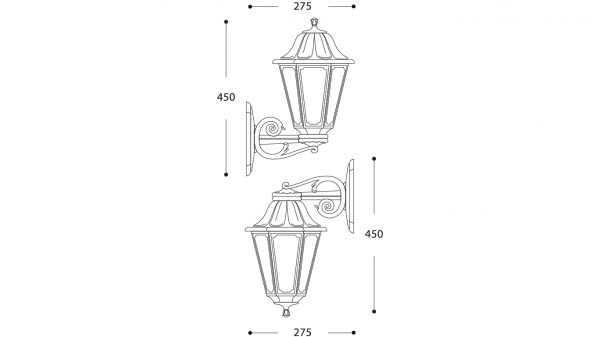 Farol de pared E27 Anna negro IP55