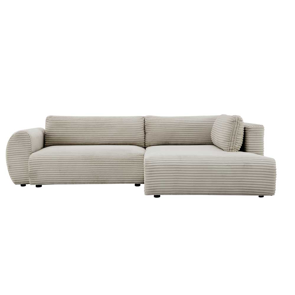 Sofá cama seccional de tela corderoy color taupe