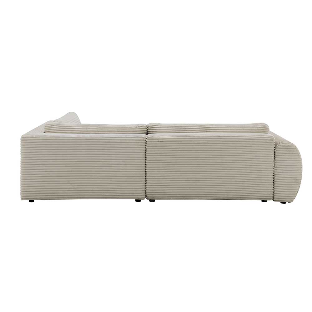 Sofá cama seccional de tela corderoy color taupe