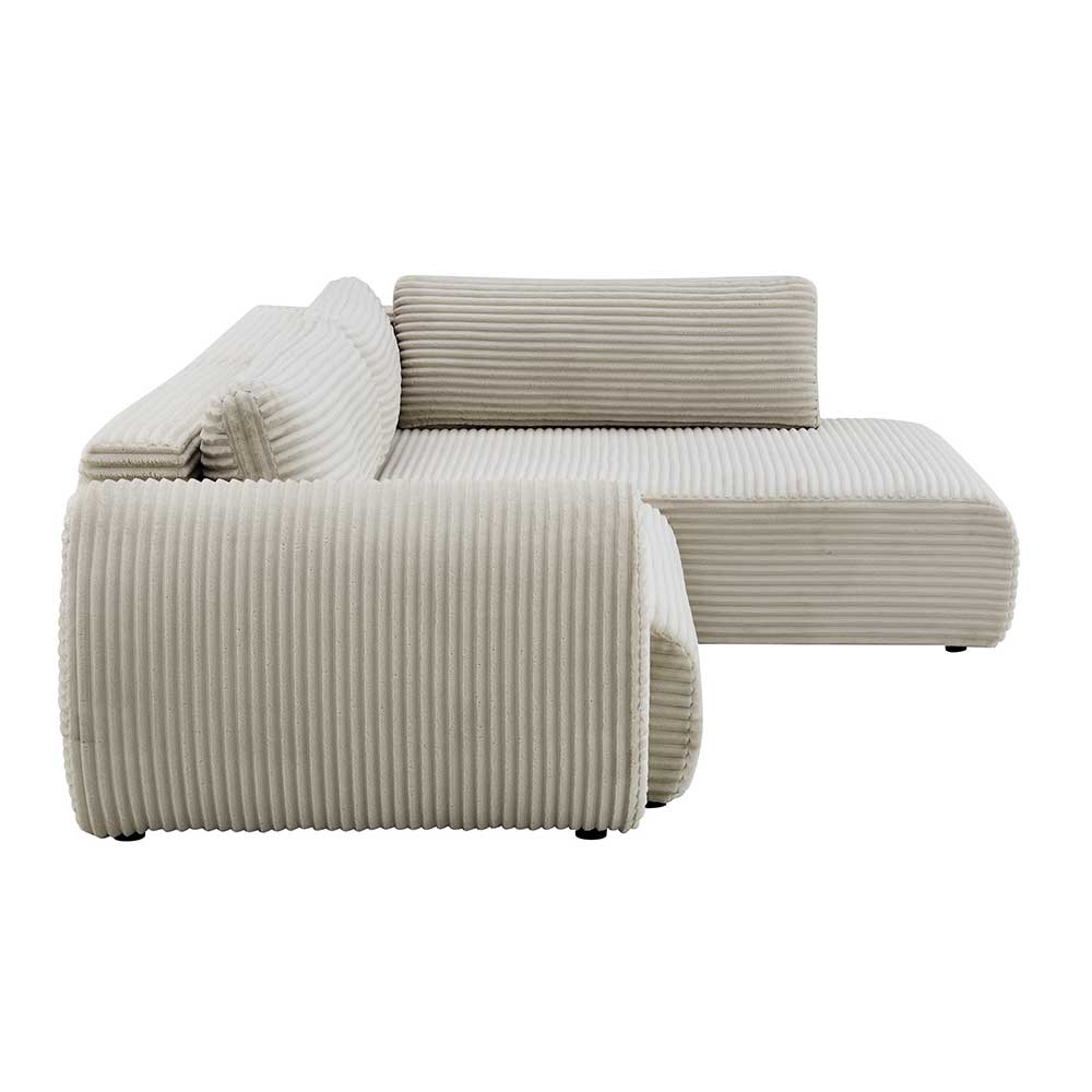 Sofá cama seccional de tela corderoy color taupe