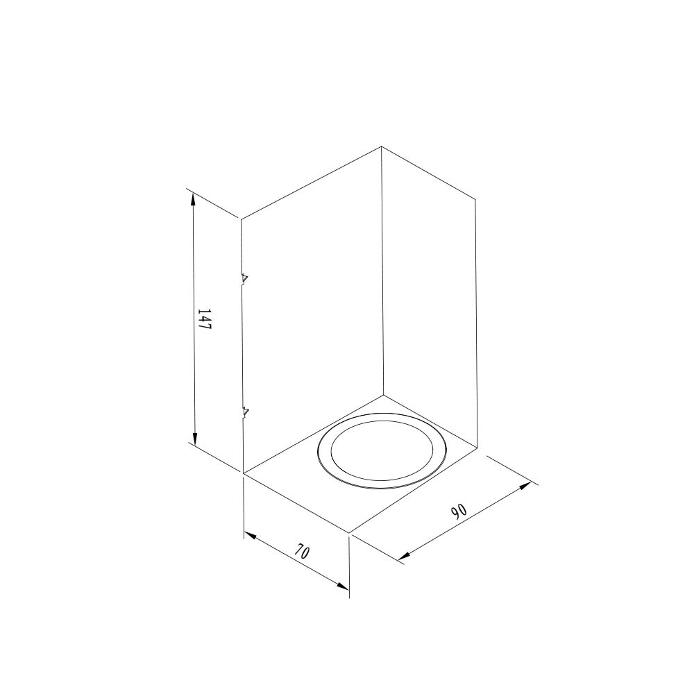 Aplique de pared 2xGU10 up&down rectangular negro IP54