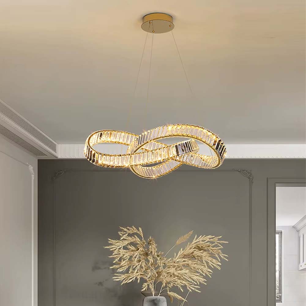 Lámpara led colgante Vanity gold de cristal luz cálida 68W