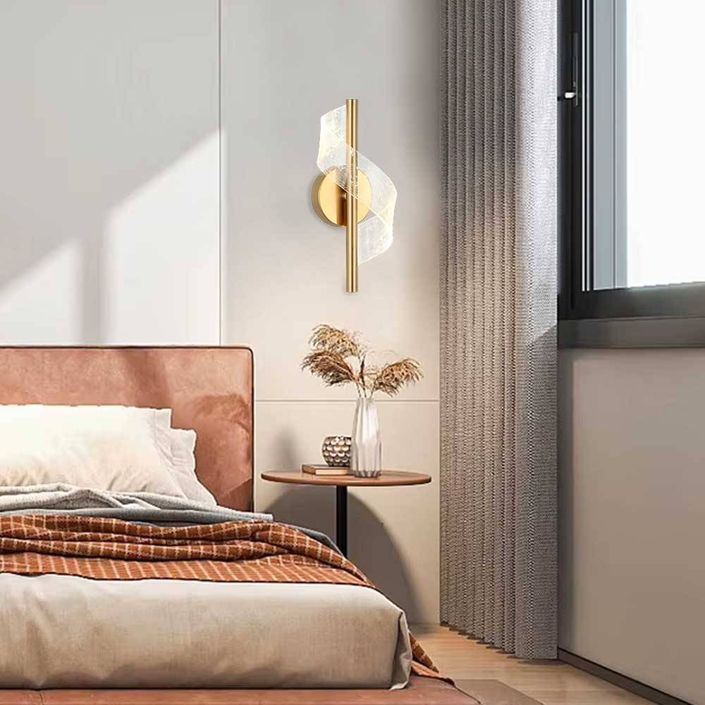 Aplique de pared led Leaft color dorado