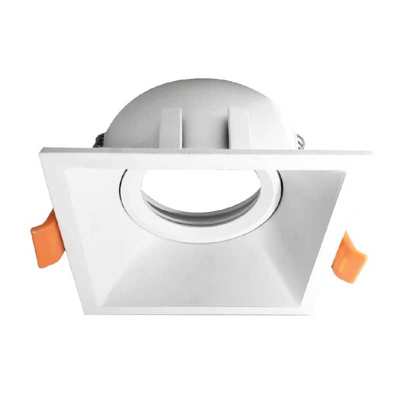 ODB empotrable cuadrado blanco para GU10 Ø92mm