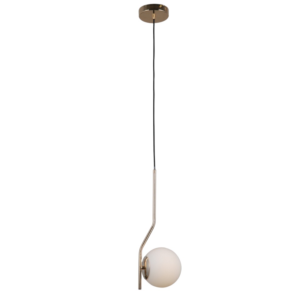 Lámpara colgante E27 Nasha dorado tulipa blanca