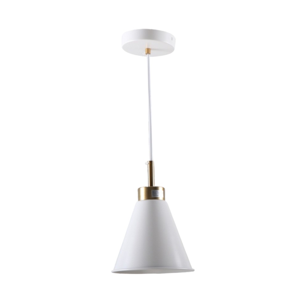 Lampara colgante E27 Ashton de metal blanco y dorado
