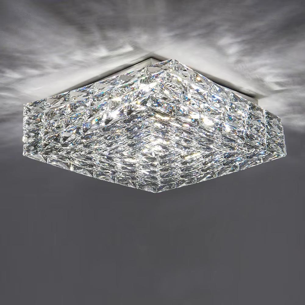 Lámpara LED de tumbado Alessia chrome con cristales K9 3CCT