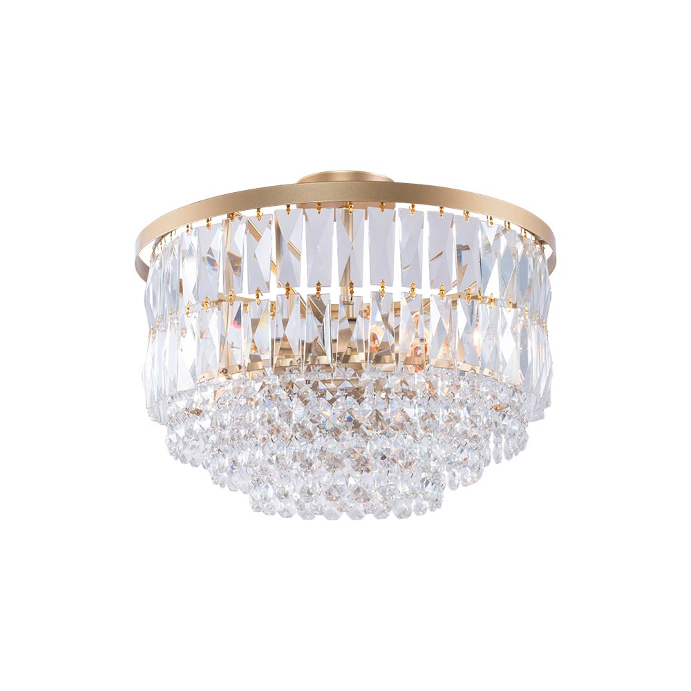 Chandelier de techo 3xE27 Cinderella gold cristal clear