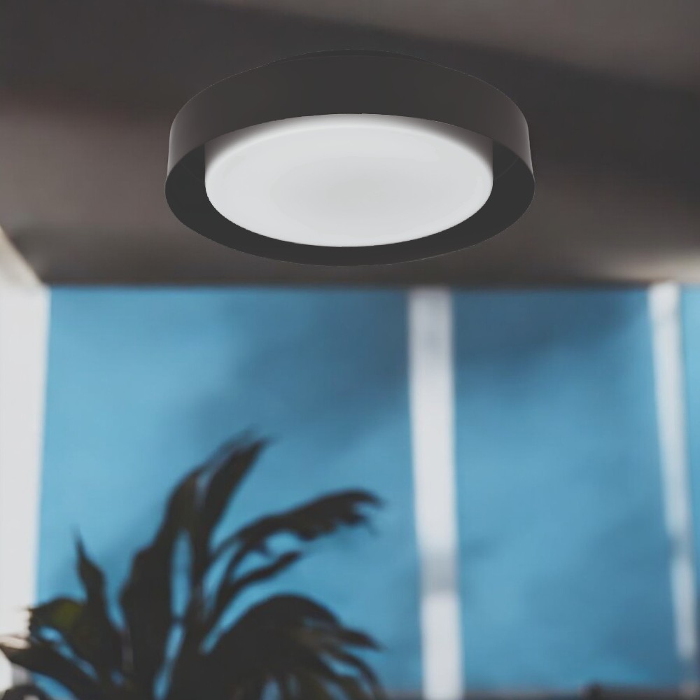 Plafón sobrepuesto Biz 29 negro para modulo led