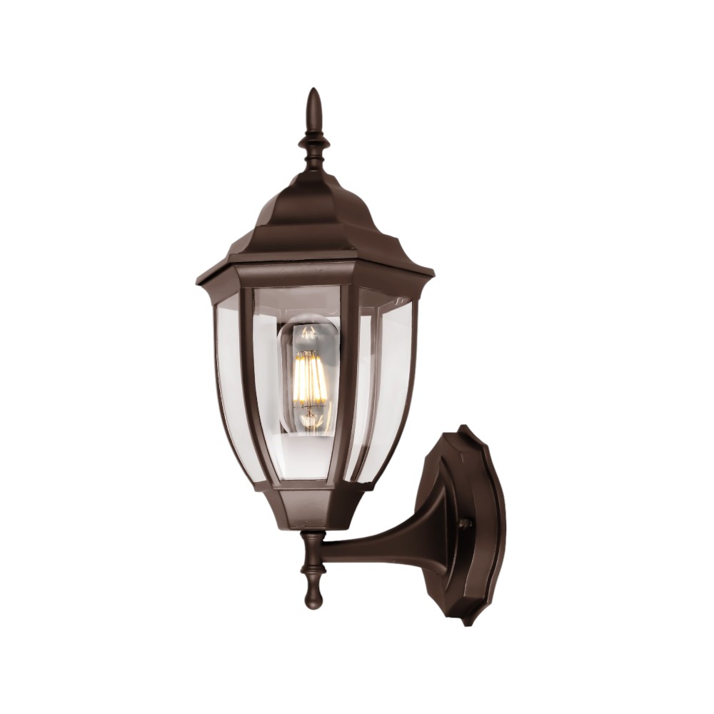 Lámpara de pared farol exterior café IP44
