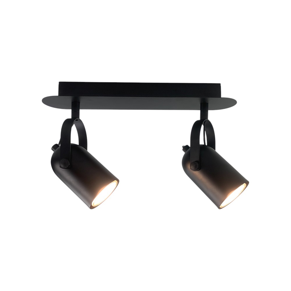 Spot doble dirigible Hana negro para focos GU10