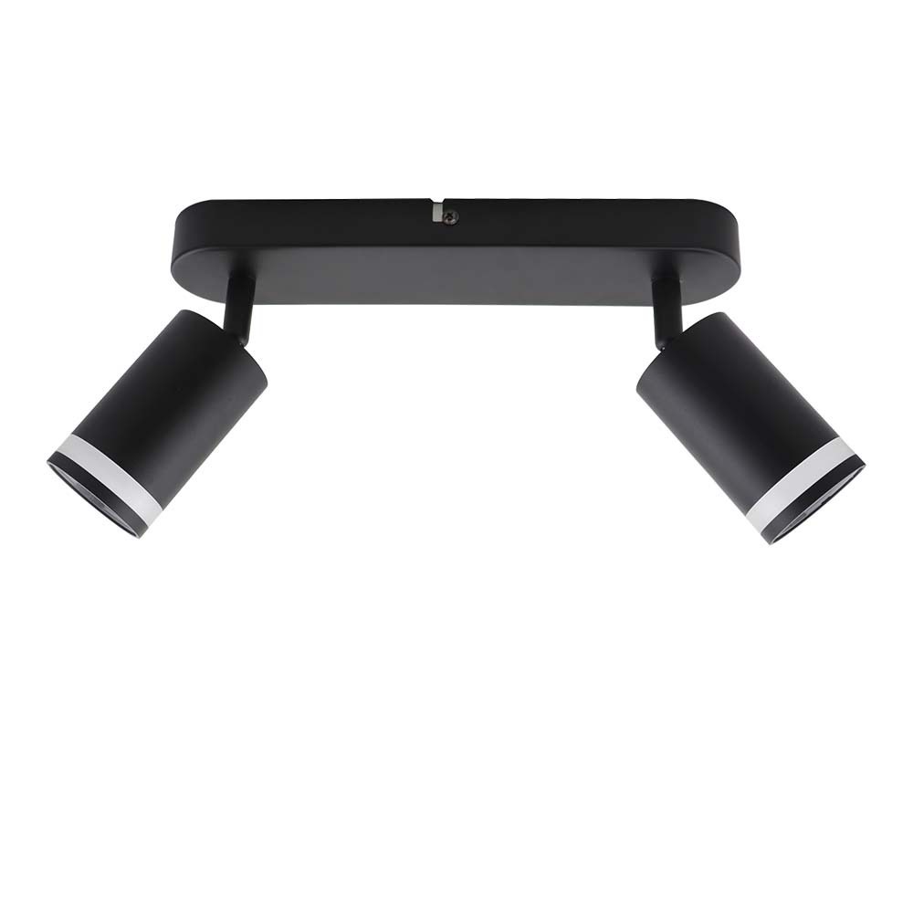 Spot doble sobrepuesto dirigible negro para focos GU10