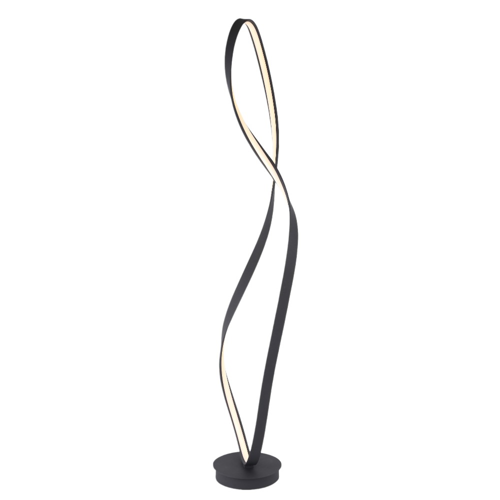 Lámpara LED de pedestal Lyanna black luz cálida 35W 148cm