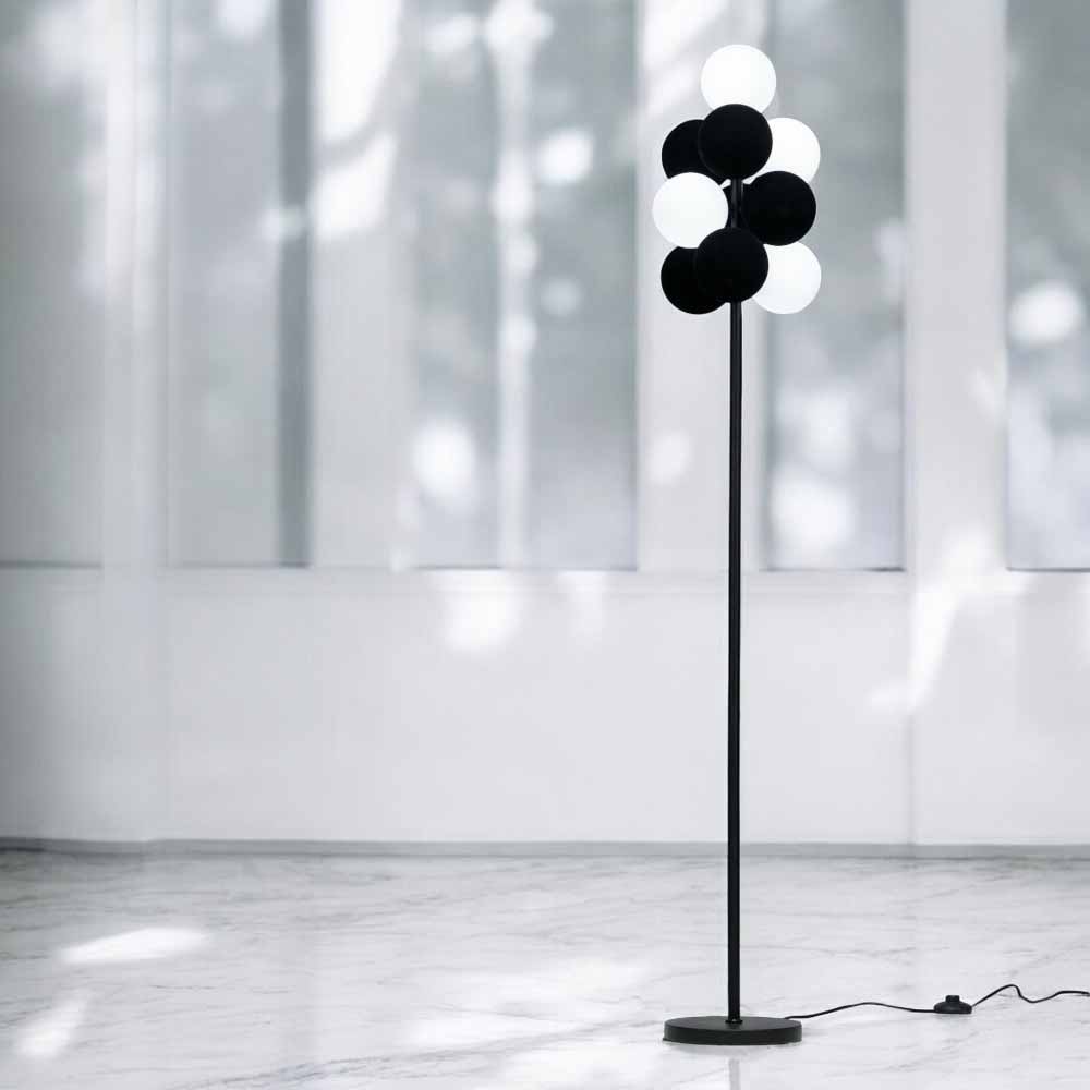 Lampara de pedestal 4xG9 Bubbles negro/blanco 160cm