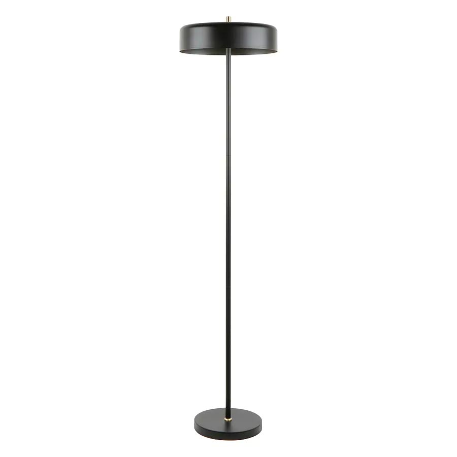Lámpara de pedestal 2xE27 Macy negra/gold 149cm