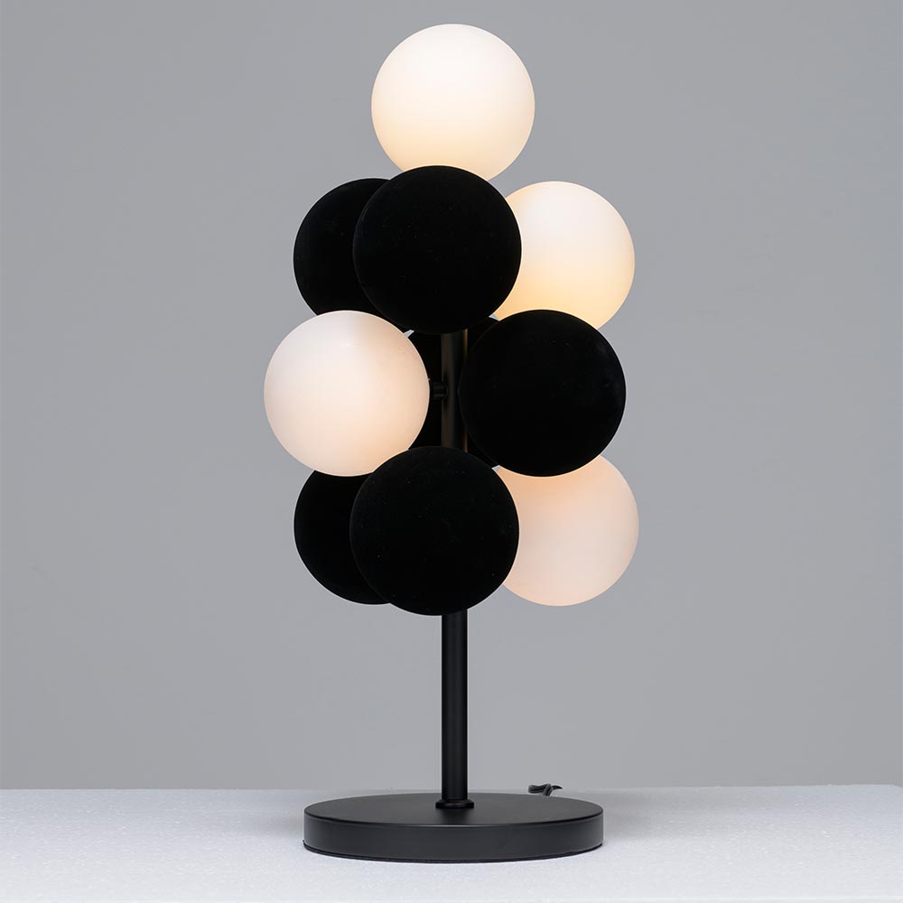 Lampara de mesa Bubbles negro/blanco