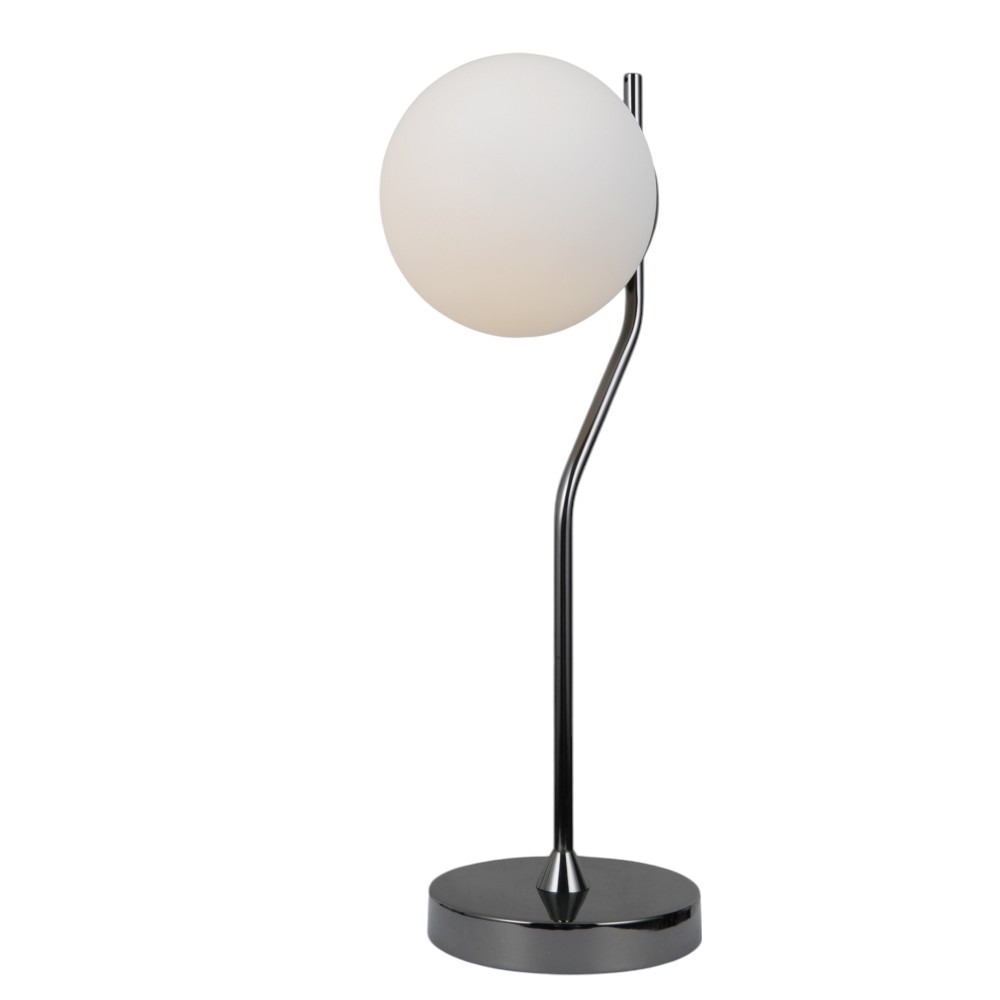 Lámpara de mesa E27 Alfred base negra pantalla vidrio 49cm
