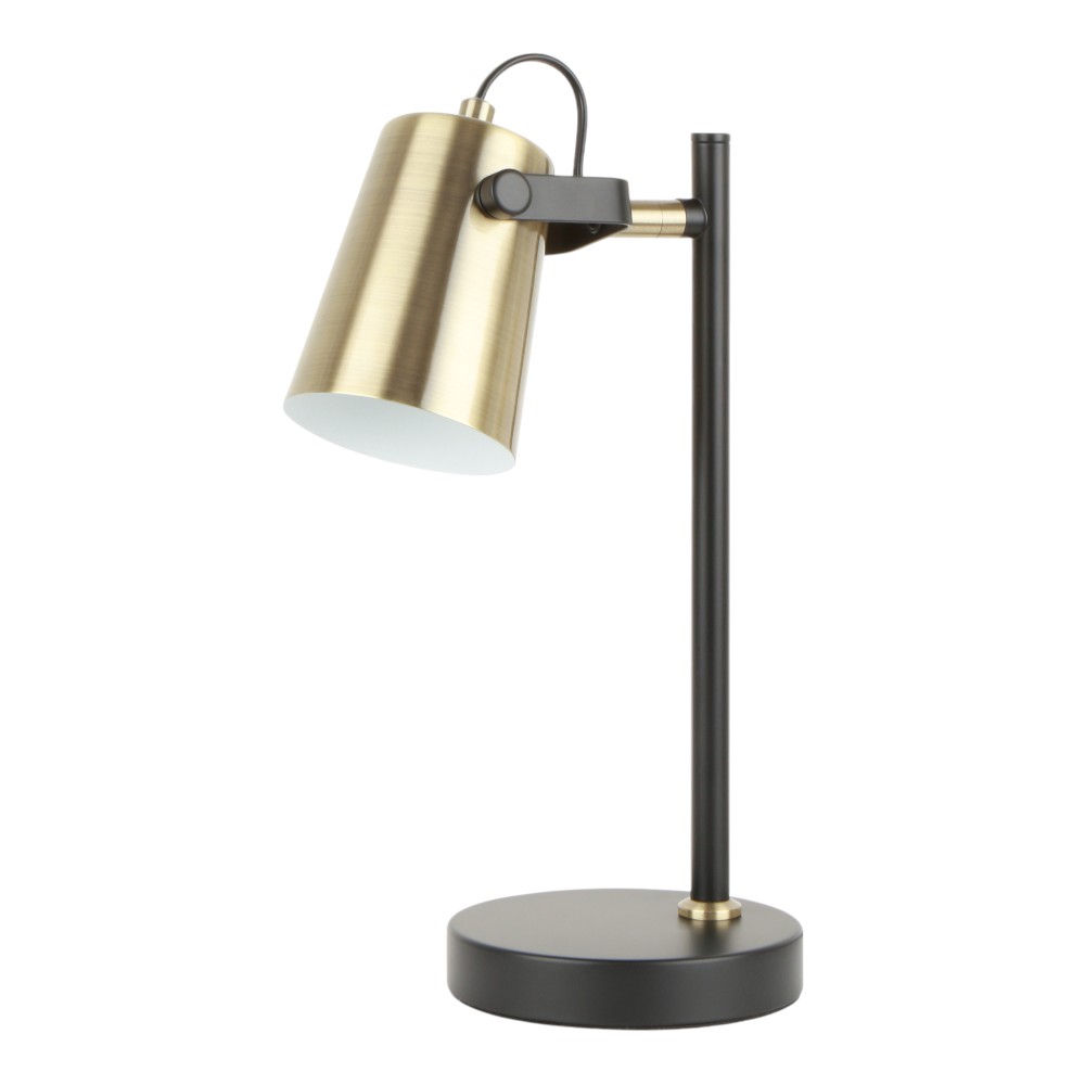 Lámpara de escritorio E27 Lucca negra/brass 33cm