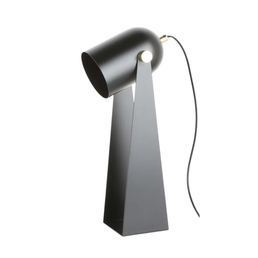 Lámpara de escritorio E27 Leyton negra 36cm