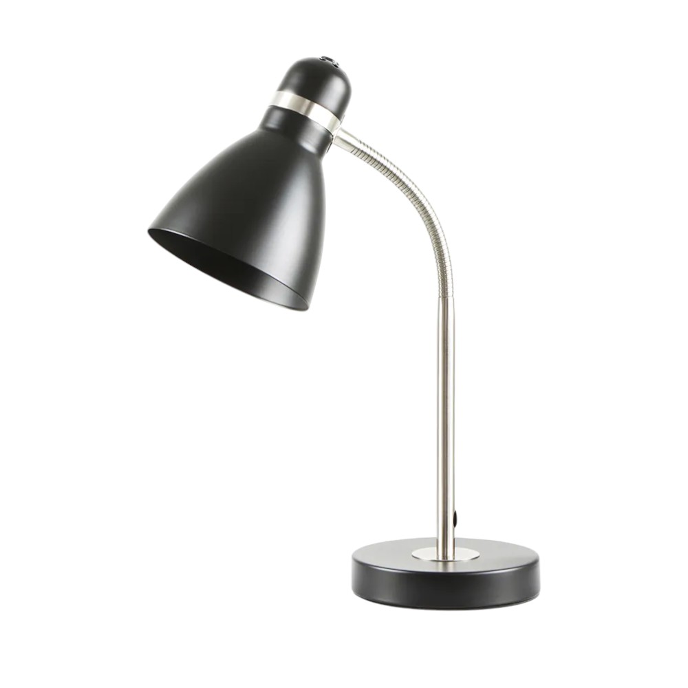 Lámpara de escritorio E27 Surya negra/niquel 41cm